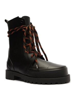 NEW Schutz Rain Boots Injected Lace Up Black Size US 7